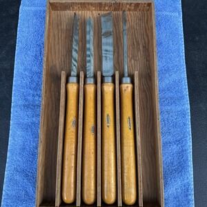 Vintage Craftsman 4pc High Speed  Wood Turning Lathe Chisel Set made in USA